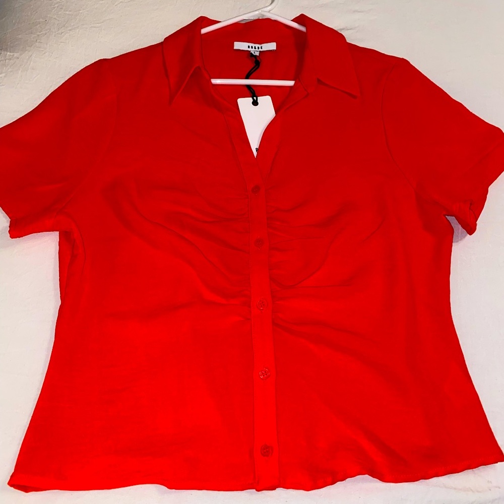 Ruched orange shirt